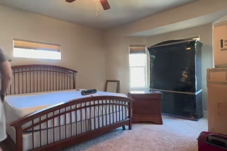 Setting up a bed in the new room