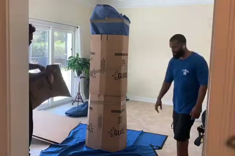 Stacking padded mirror boxes